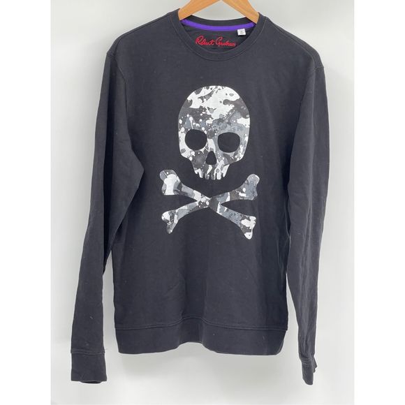 Robert Graham Long Sleeve Shirt‎ Men Medium Black Skulls - Picture 1 of 10
